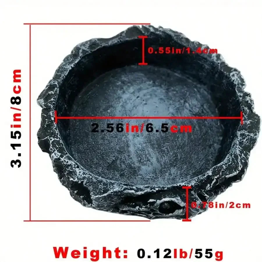 Realistic Stone-Like Reptile Feeding Bowl