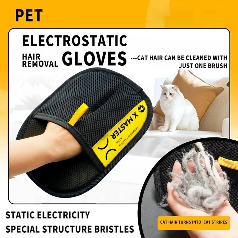 Pet Hair Remover Gloves - Reusable Grooming Tool