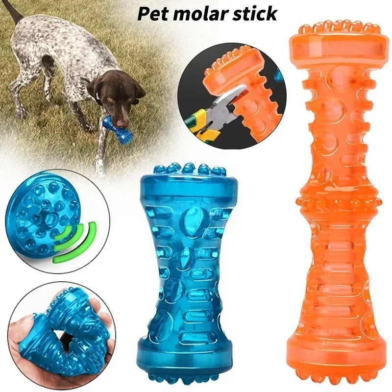Dog Toothbrush Chew Toy - Bite-Resistant Rubber Bone
