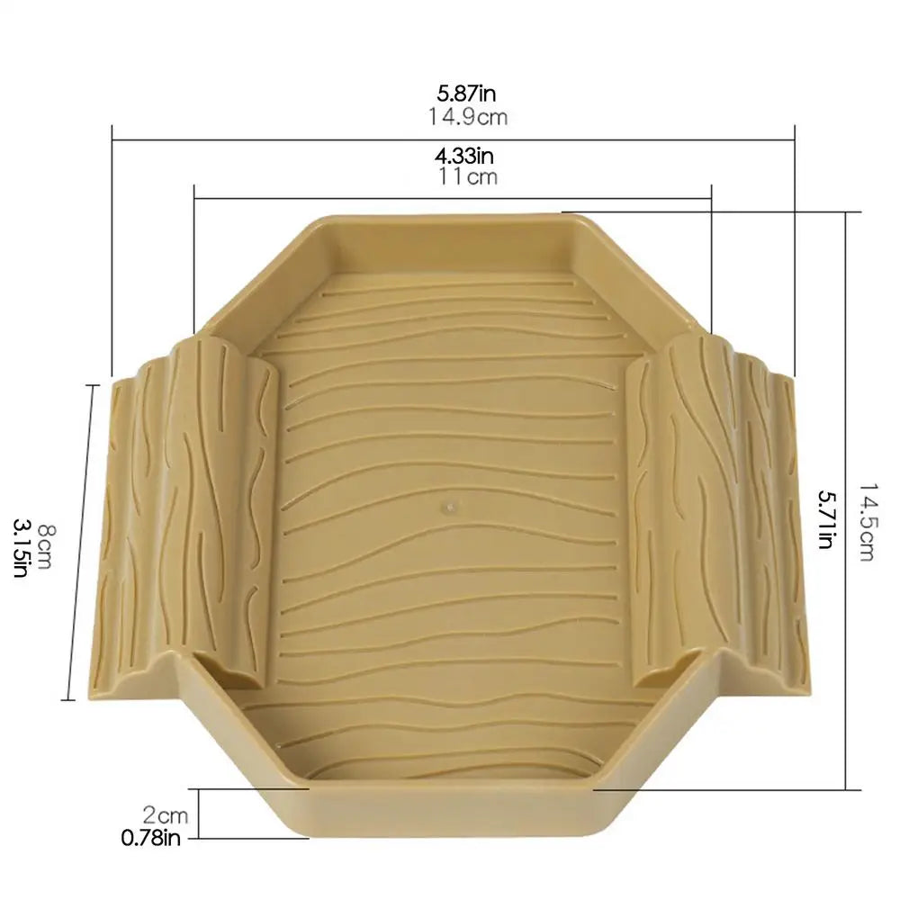 2-in-1 Turtle Water Bowl with Anti-Slip Ramp