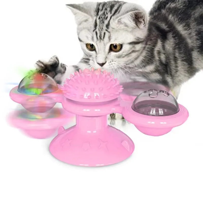 Windmill Cat Toy - Interactive Turntable Puzzle