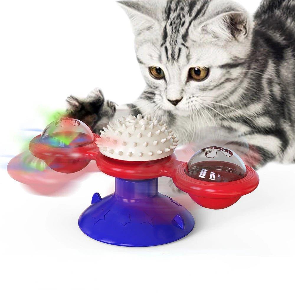 Windmill Cat Toy - Interactive Turntable Puzzle