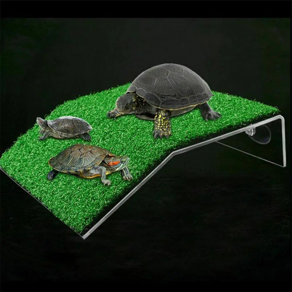 Turtle Basking Platform with Simulation Grass Ramp