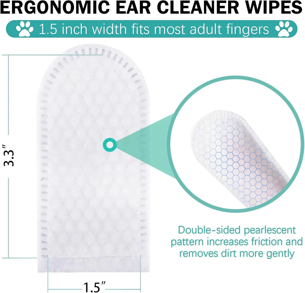Pet Ear Cleaning Wipes - Soft Finger Pads