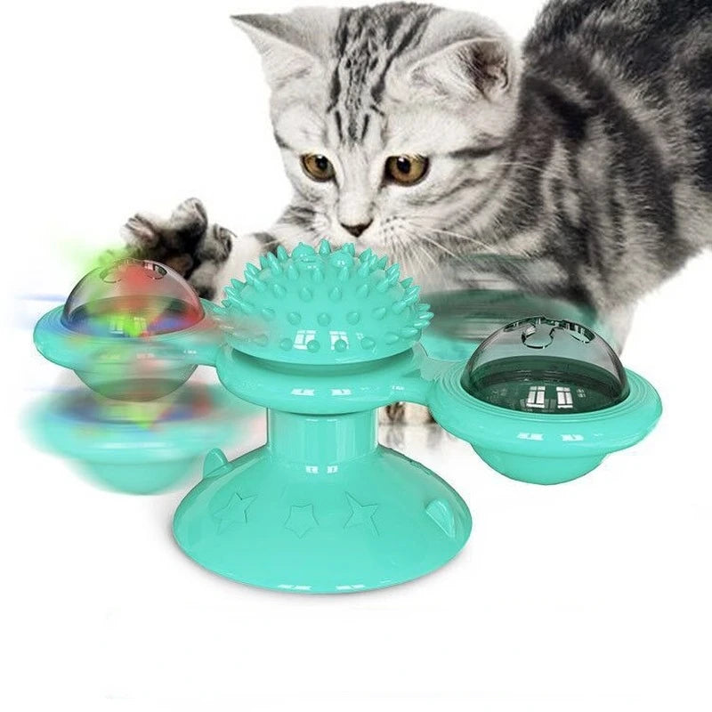 Windmill Cat Toy - Interactive Turntable Puzzle