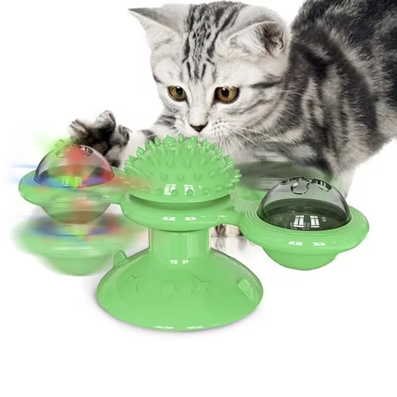 Windmill Cat Toy - Interactive Turntable Puzzle