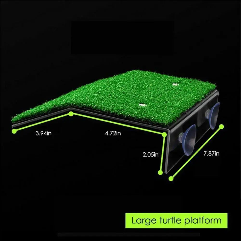 Turtle Basking Platform with Simulation Grass Ramp
