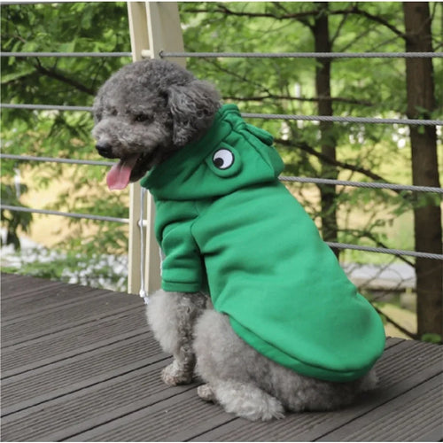 1PC  Cute Frog Design Dog/Cat Hoodie - Winter Warm Pet Hoodie with Velvet