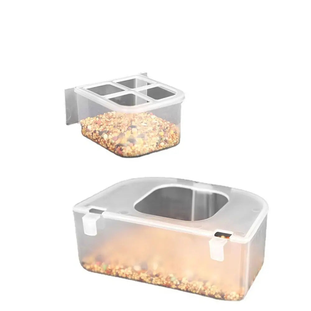 Bird Food & Water Box for Cage