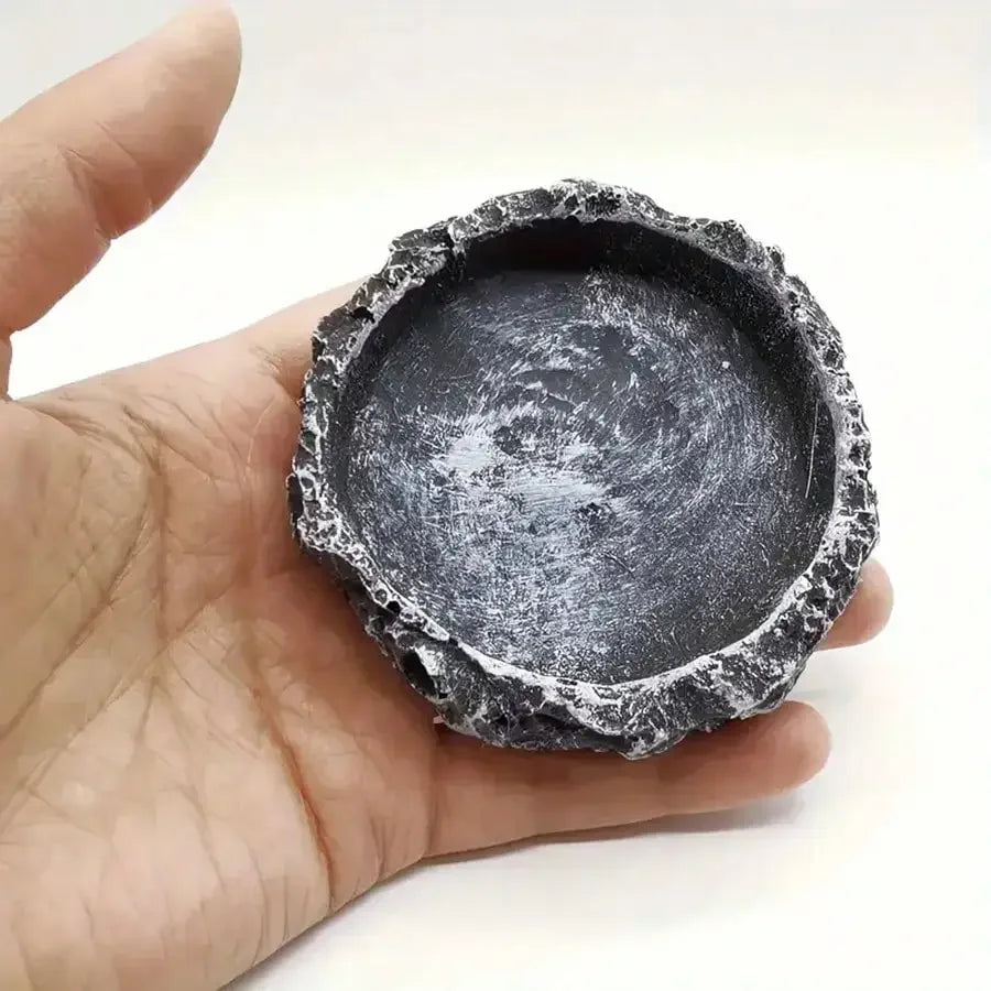 Realistic Stone-Like Reptile Feeding Bowl