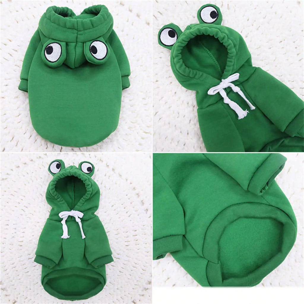 1PC  Cute Frog Design Dog/Cat Hoodie - Winter Warm Pet Hoodie with Velvet
