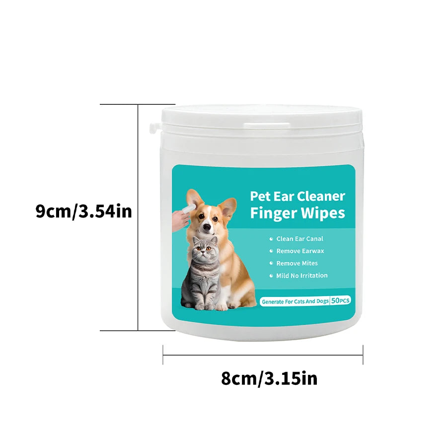 Pet Ear Cleaning Wipes - Soft Finger Pads