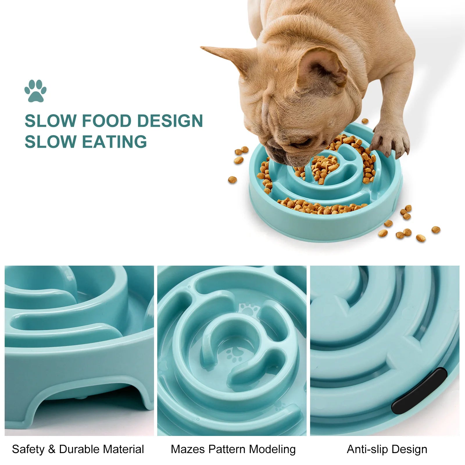 Pet Slow Feeder Bowl - Non-Slip & Durable