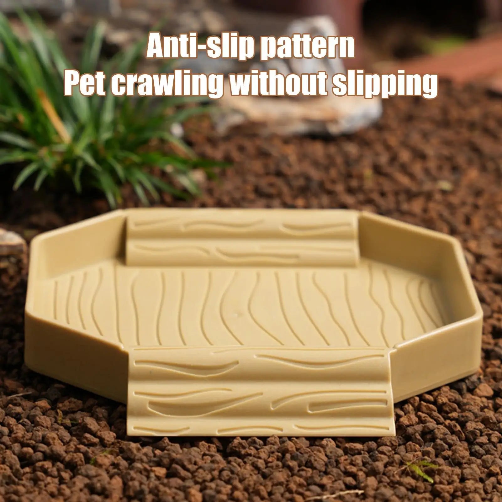 2-in-1 Turtle Water Bowl with Anti-Slip Ramp