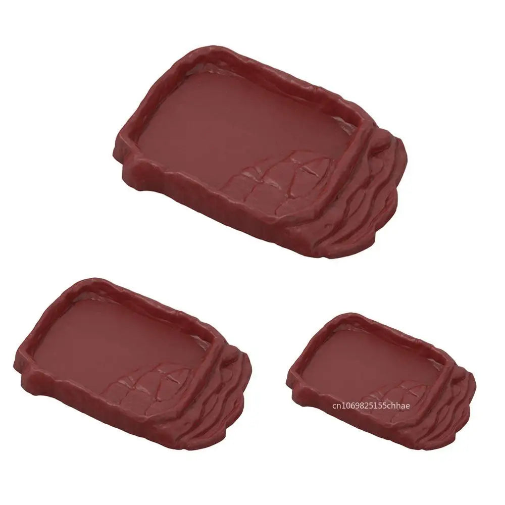 Turtle Water Dish with Anti-Slip Rock Ladder