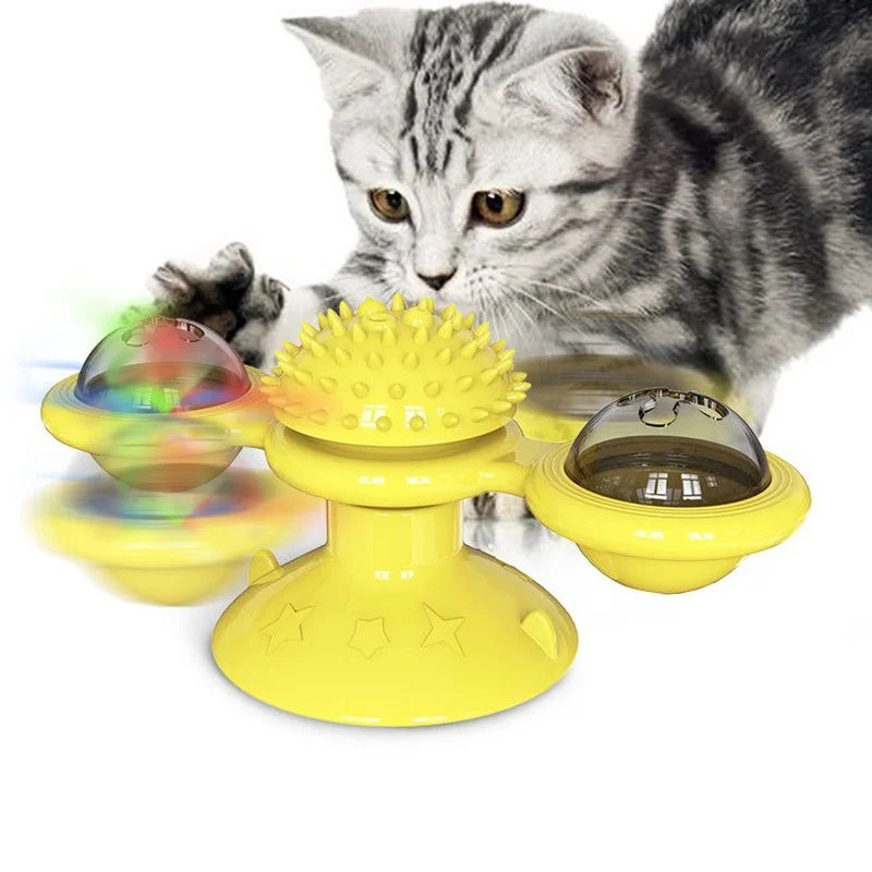 Windmill Cat Toy - Interactive Turntable Puzzle