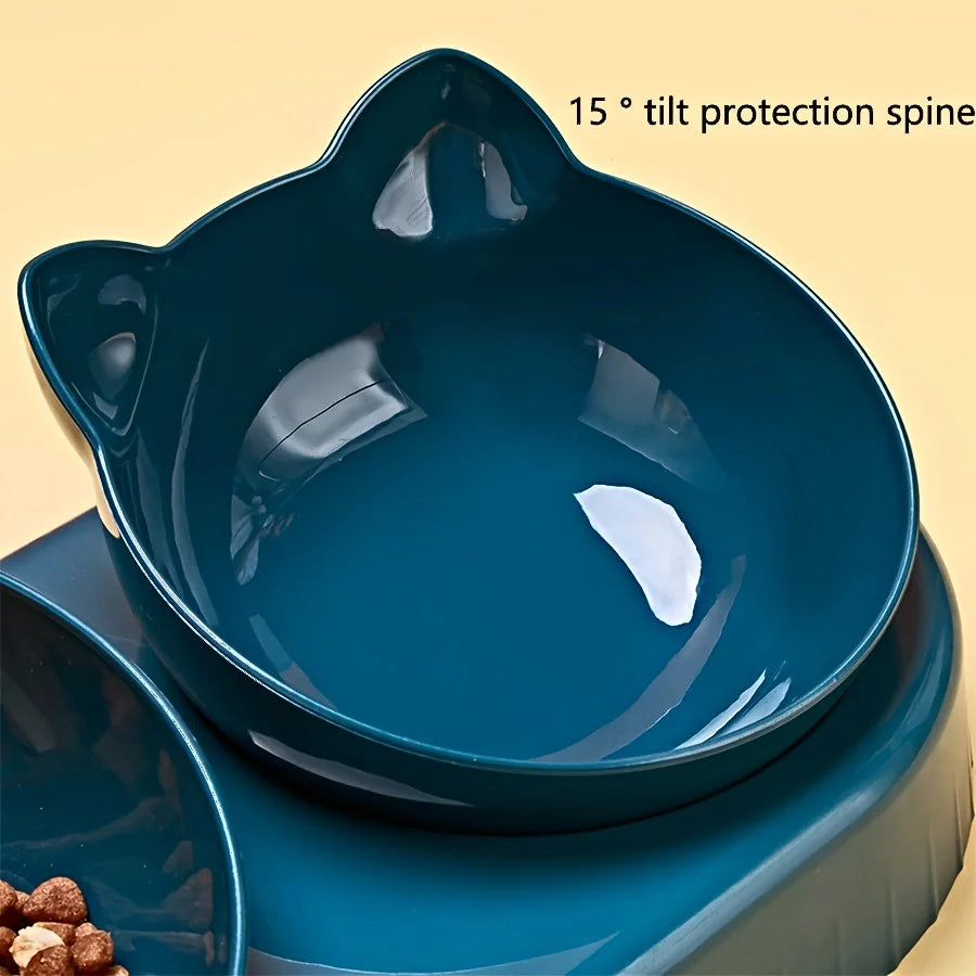 3-in-1 Cat Bowl Set - Tilted with Water Bottle