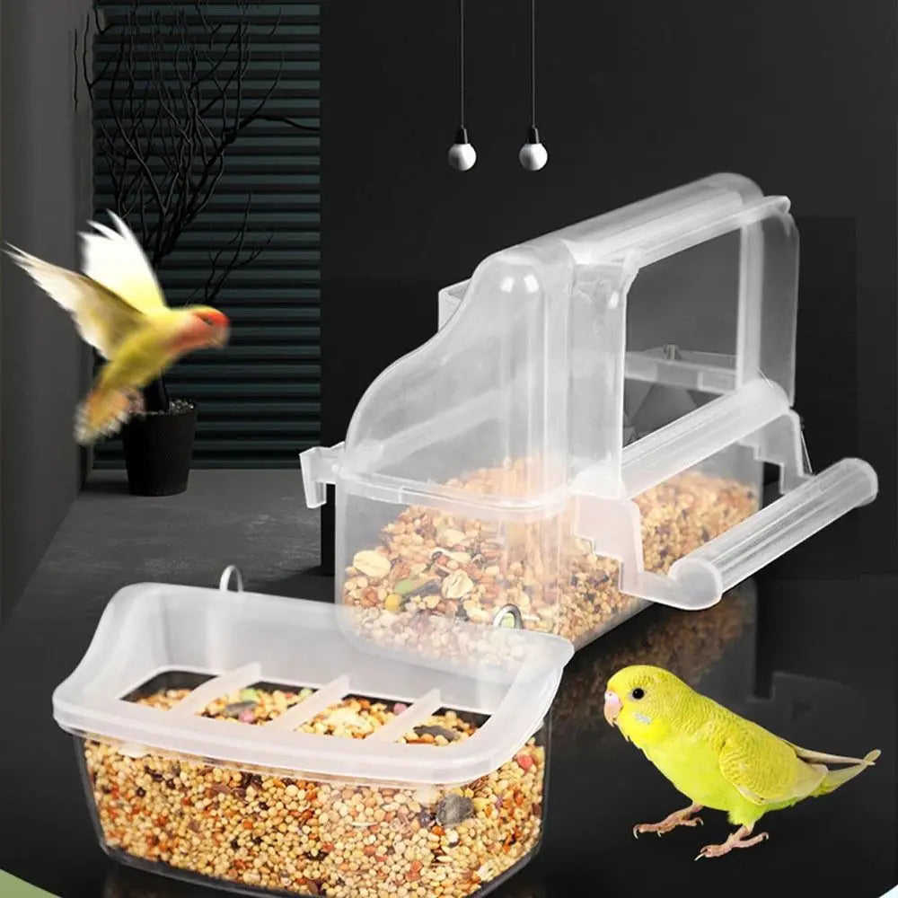Bird Food & Water Box for Cage
