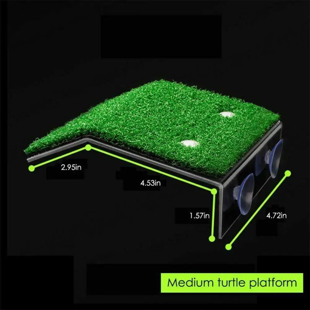 Turtle Basking Platform with Simulation Grass Ramp