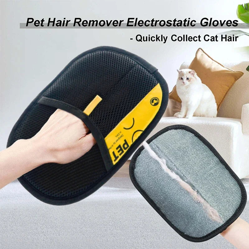 Pet Hair Remover Gloves - Reusable Grooming Tool