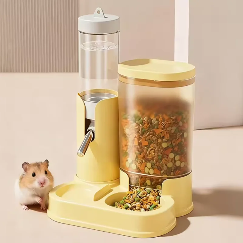 Hamster Water Bottle with Food Bowl