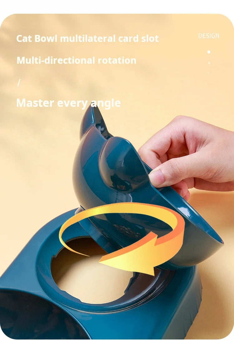 3-in-1 Cat Bowl Set - Tilted with Water Bottle