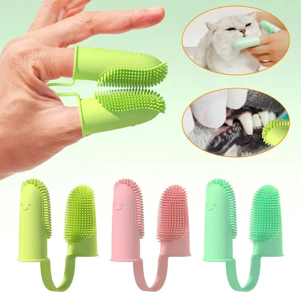 Pet Finger Toothbrush Set - Teeth Cleaning for Dogs & Cats