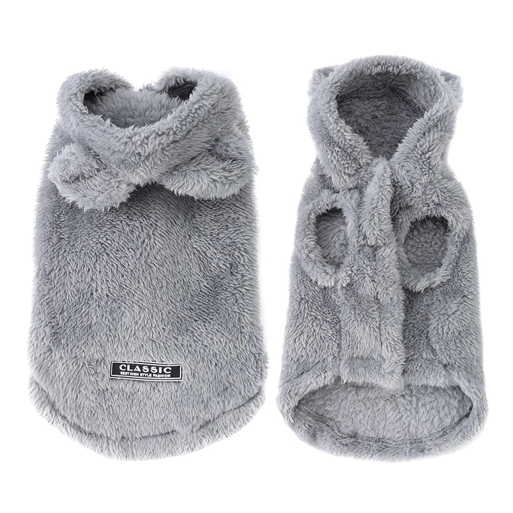 Cat Fleece Hoodie - Winter Warm Clothes for Small Pets